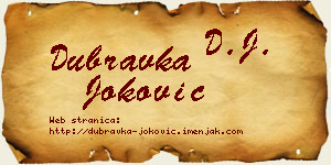 Dubravka Joković vizit kartica